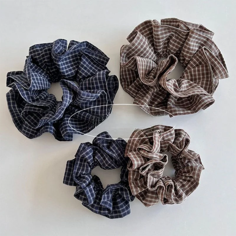 elasticos-de-cabelo-femininos-estilo-coreano-com-estampa-xadrez-artistica-elasticos-de-cabelo-volumosos-com-design-de-cintur