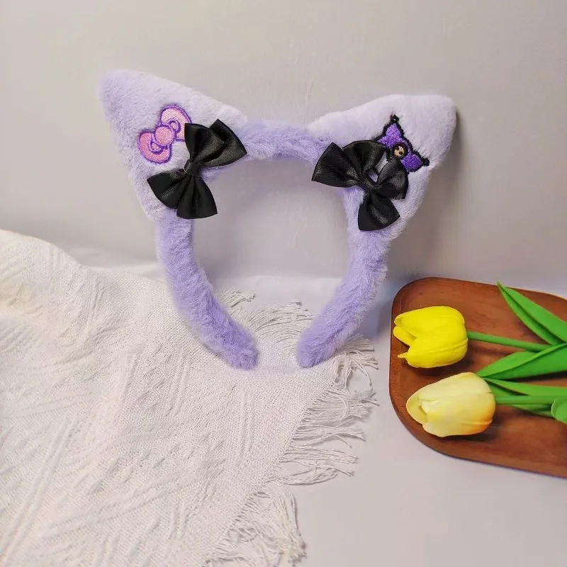 سانريو ماي ميلودي كورومي سينامورول فتاة إبداعية بطاقة شعر لطيفة للغاية كارتونية وجه لطيف صور أداء غطاء الرأس رباط شعر