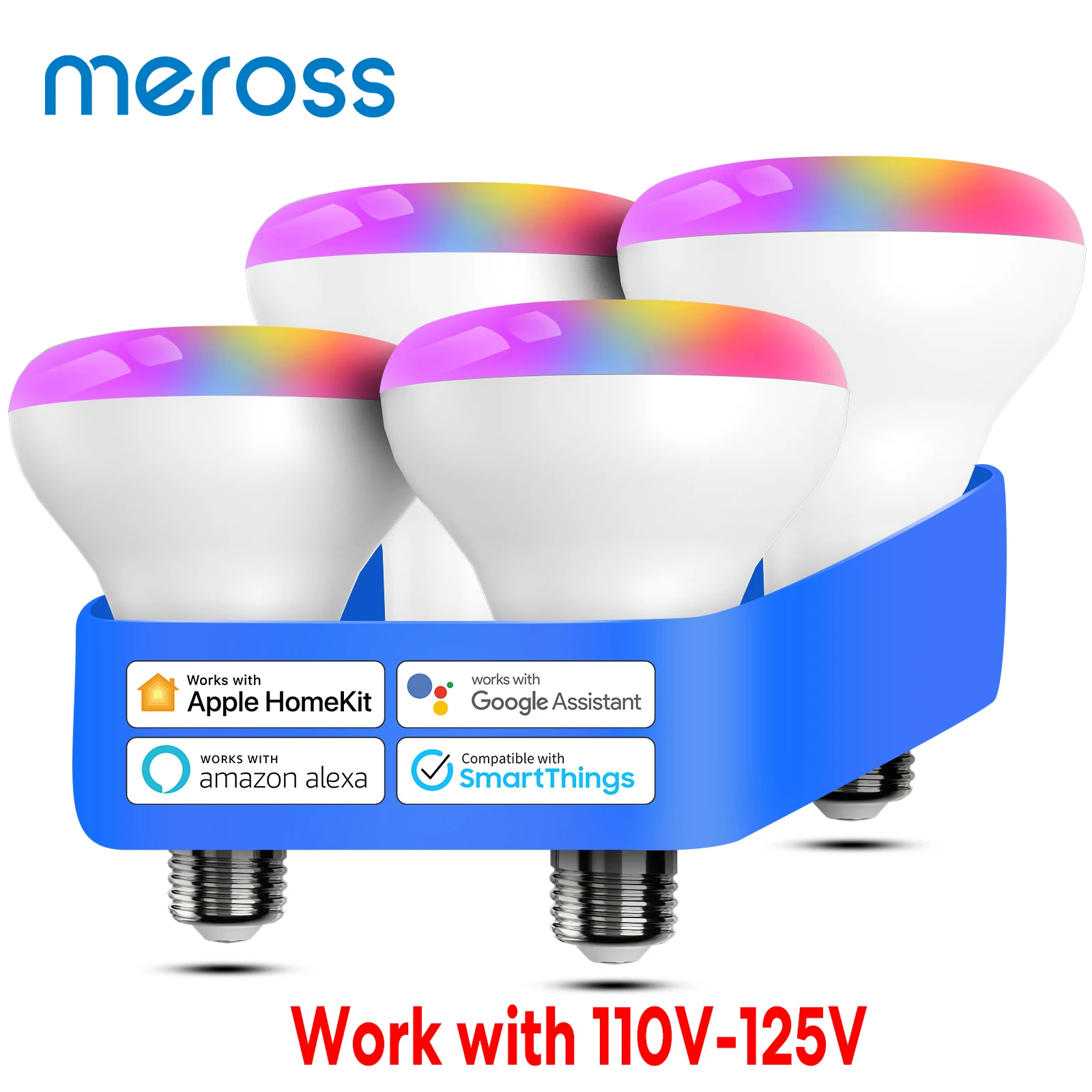 

Meross 14W WiFi Smart Light Bulb E26 110V LED RGBWW Dimmable Lamp Support Apple HomeKit Google Assistant Alexa and SmartThings