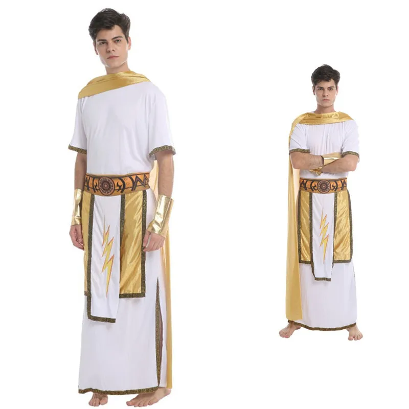 Disfraz del rey de Grecia Zeus para hombre, traje de Halloween, guerreros romanos, disfraces de Caesar, Carnaval, Purim, club nocturno, Bar, juego de rol, vestido de fiesta