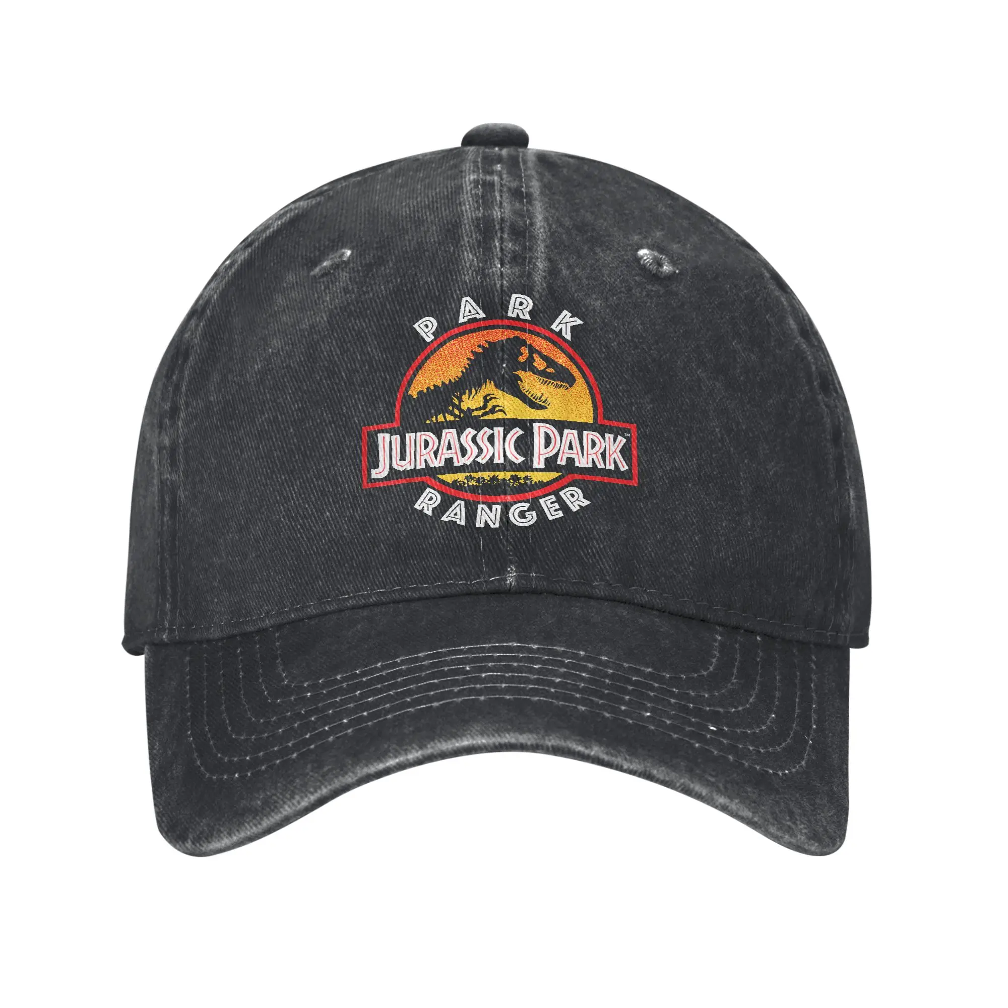 Gorra de Béisbol Casual de Jurassic Park, Unisex, Estilo Desgastado, de Mezclilla Lavada, con Cierre a Presión, Ajustable, para Deportes al Aire Libre, Golf