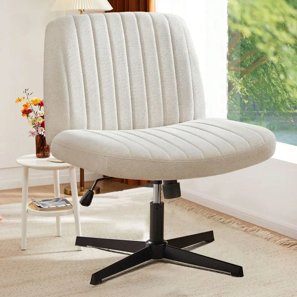 

Office Chair No Wheels Armless Desk Chair No Wheels Cross Legged Office Chair Wide Swivel Home Office Desk Chairs