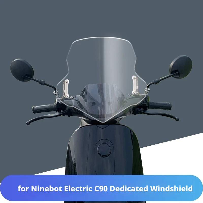For Ninebot C90 Electric Scooter Modified Front Windscreen, Transparent Chest‑Protection Rain‑Shield Wind Deflector Panel Mod Pa