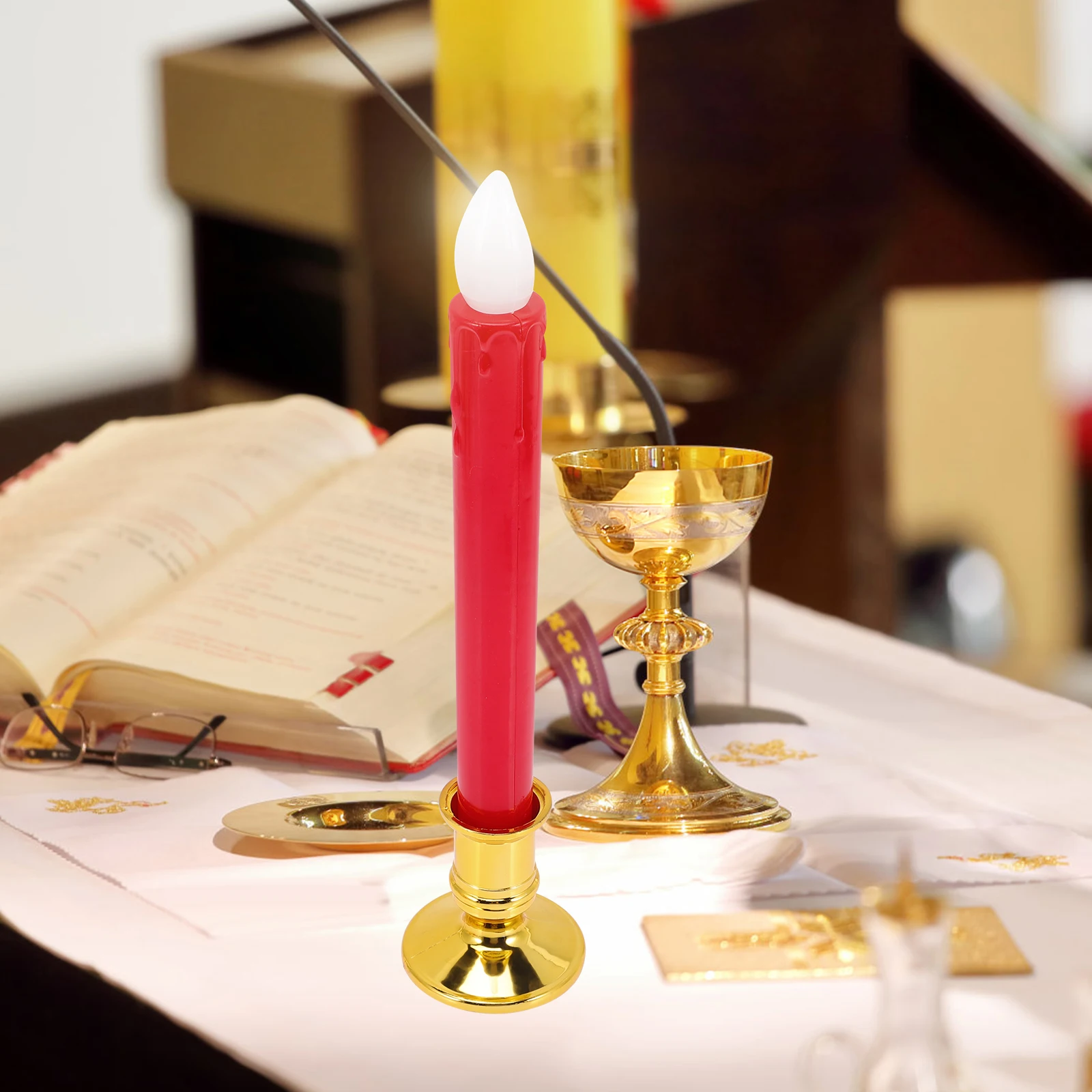 6Pcs LED Taper Candles Flameless Lights ABS Material Wedding Birthday Decor Flameless Candles LED Light