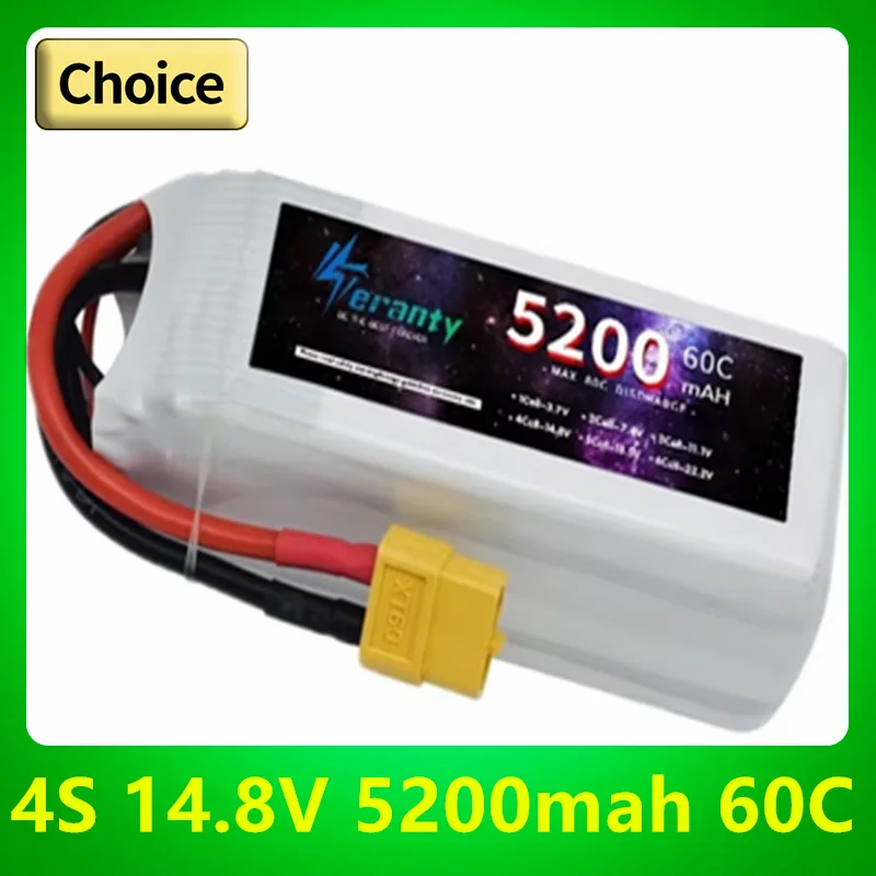 14.8v Battery 4S 5200mAh LIPO Battery 60C For Drone RC FPV Helicopter Quadcopter Racing Car 4S Rechargeable Batteries XT60/XT90