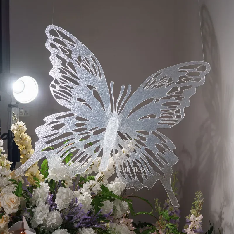 3D Acrylic Butterfly Wall Stickers Transparent Home Decor Wedding Party Background Decoration Store Window Display Atmosphere