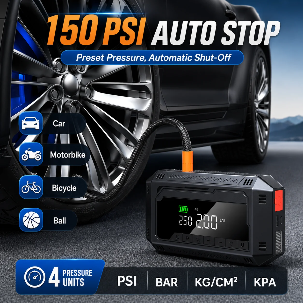 High peak Jump Starter 150psi  - Jump Starter 12V Diesel recension och pris