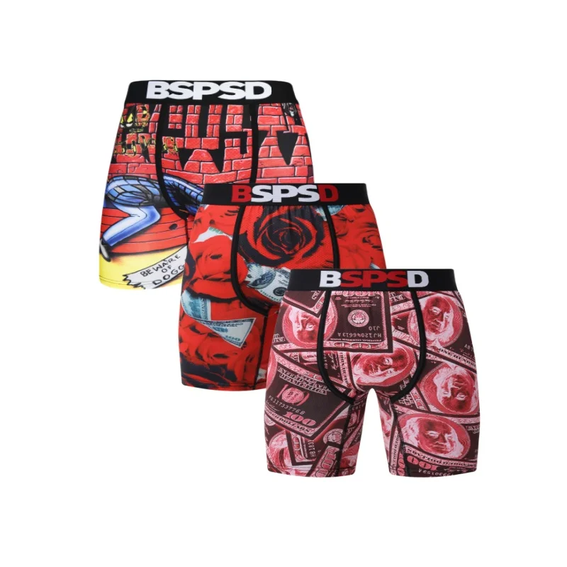 

3 шт., сексуальное мужское нижнее белье, дышащие мужские трусы, боксеры, плавки, модные шорты-боксеры с принтом, трусы, большие размеры S-XXL
