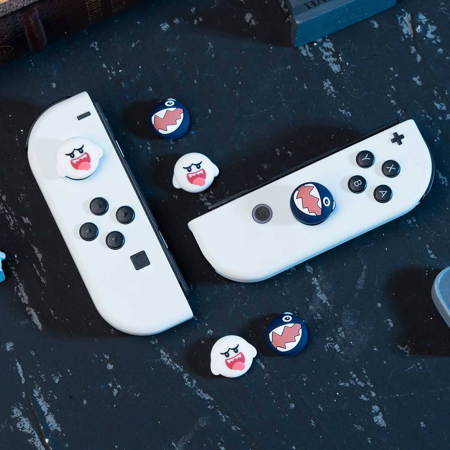 Woof Ghost Game Silicone Soft Thumb Stick Grip Cap Joystick Cover For Switch NS Oled/Lite Joy-con Controller Thumbstick Case
