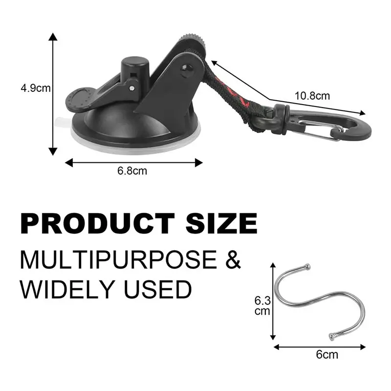 A68P-Suction Cup Anchor With Attachment Extra Strong Suction Cup Mounting Hooks For Car