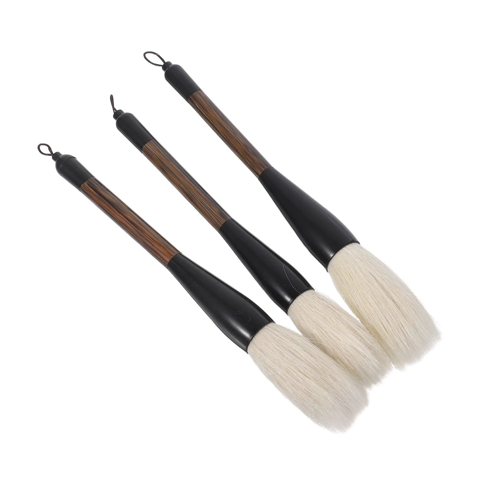 3Pcs Chinese Calligraphy Brush Set Soft Resilient Goat Hair Sumi Brush for Chinese Painting Calligraphy Writing Art Studio