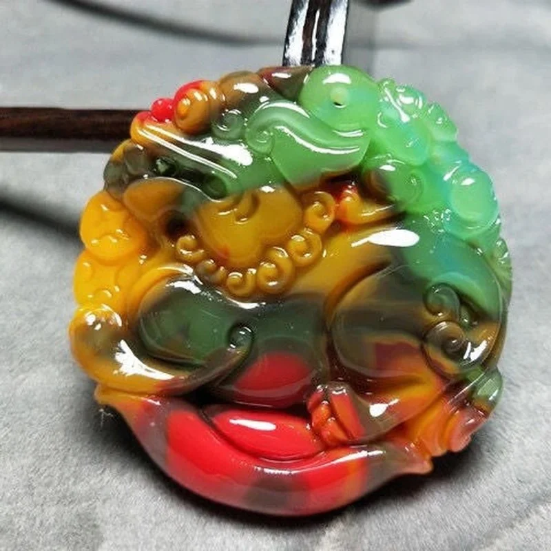 Xinjiang Natural Jade Colorful Jade Lucky Fairy Pendants for Men and Women Transport Safe Pendants