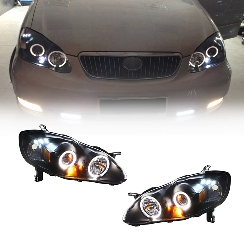 

Car Headlights Headlamp Modified LED Angel Eye DRL Head Lamp Head light For Toyota Corolla 2004-2009custom