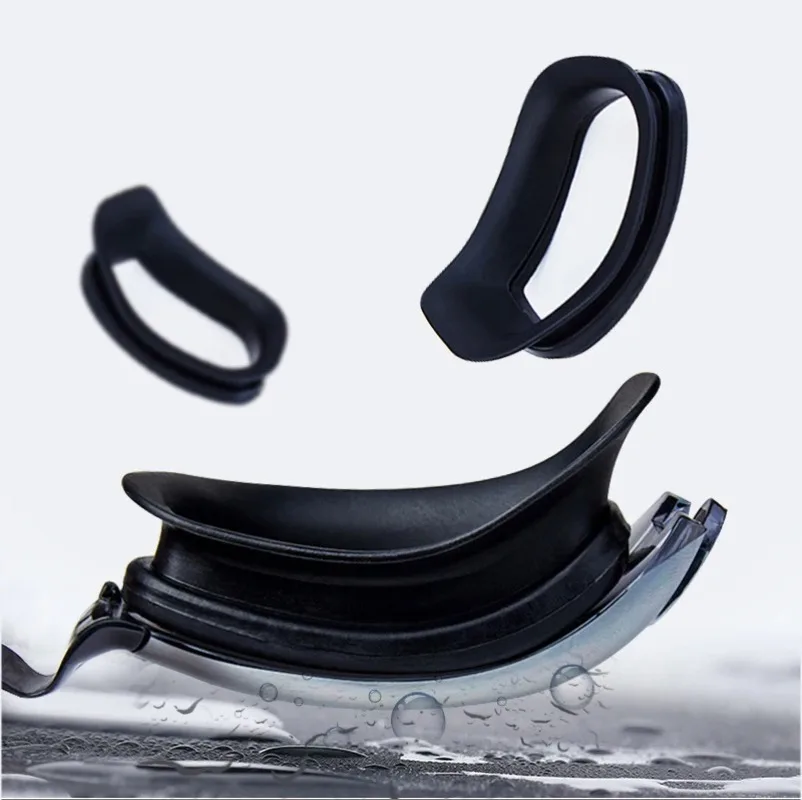 Prescription Myopia Swim Goggles Anti-Fog Waterproof Mirrored Lens, Soft Silicone No Leak Adult Swimming Glasses with Diopter -1