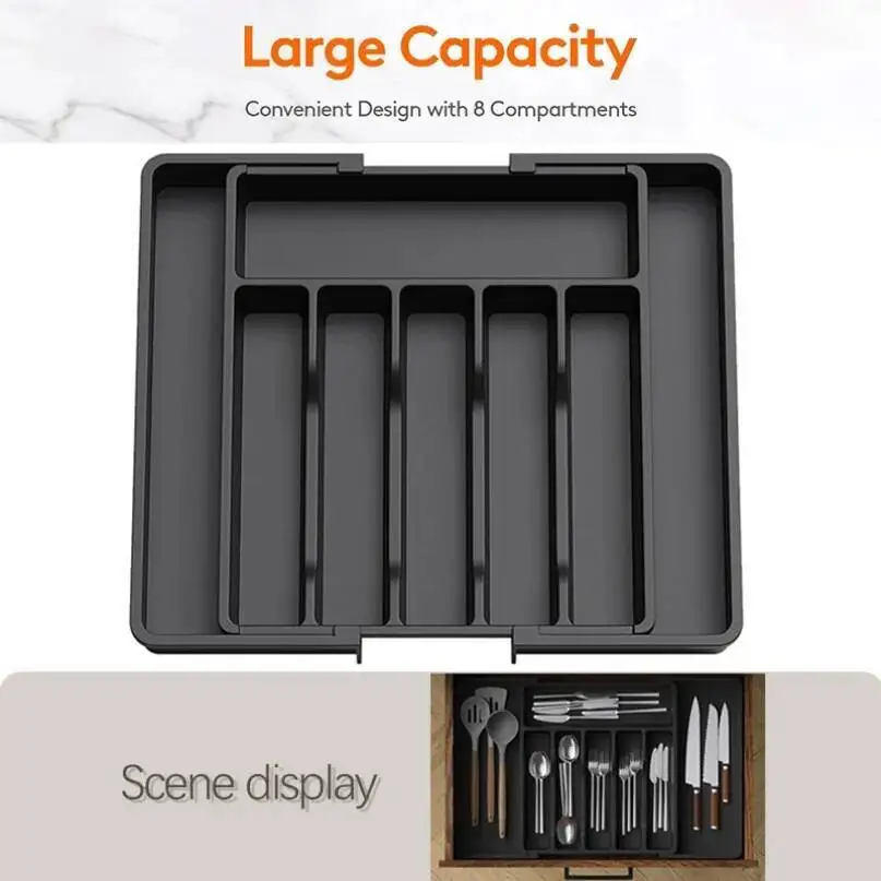 

Expandable Utensil Sierware Spoon Cover Adjustable Cutlery Tray Drawer Organizer Kitchen