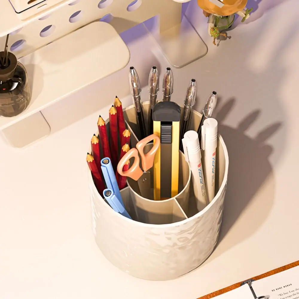 Pen Container Plastic Pen Holder Rotatable Creative Cosmetics Storage Box Multi-function Large Capacity Storage Rack Home