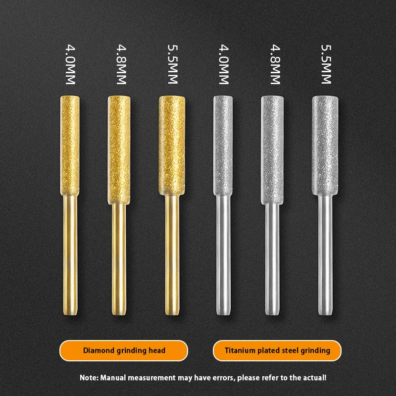 3/4/5/6pcs Diamond Coated Cylindrical Burr 4/4.8/5.5mm Chainsaw Sharpener Stone File Chain Saw Sharpening Carving Grinding Tools