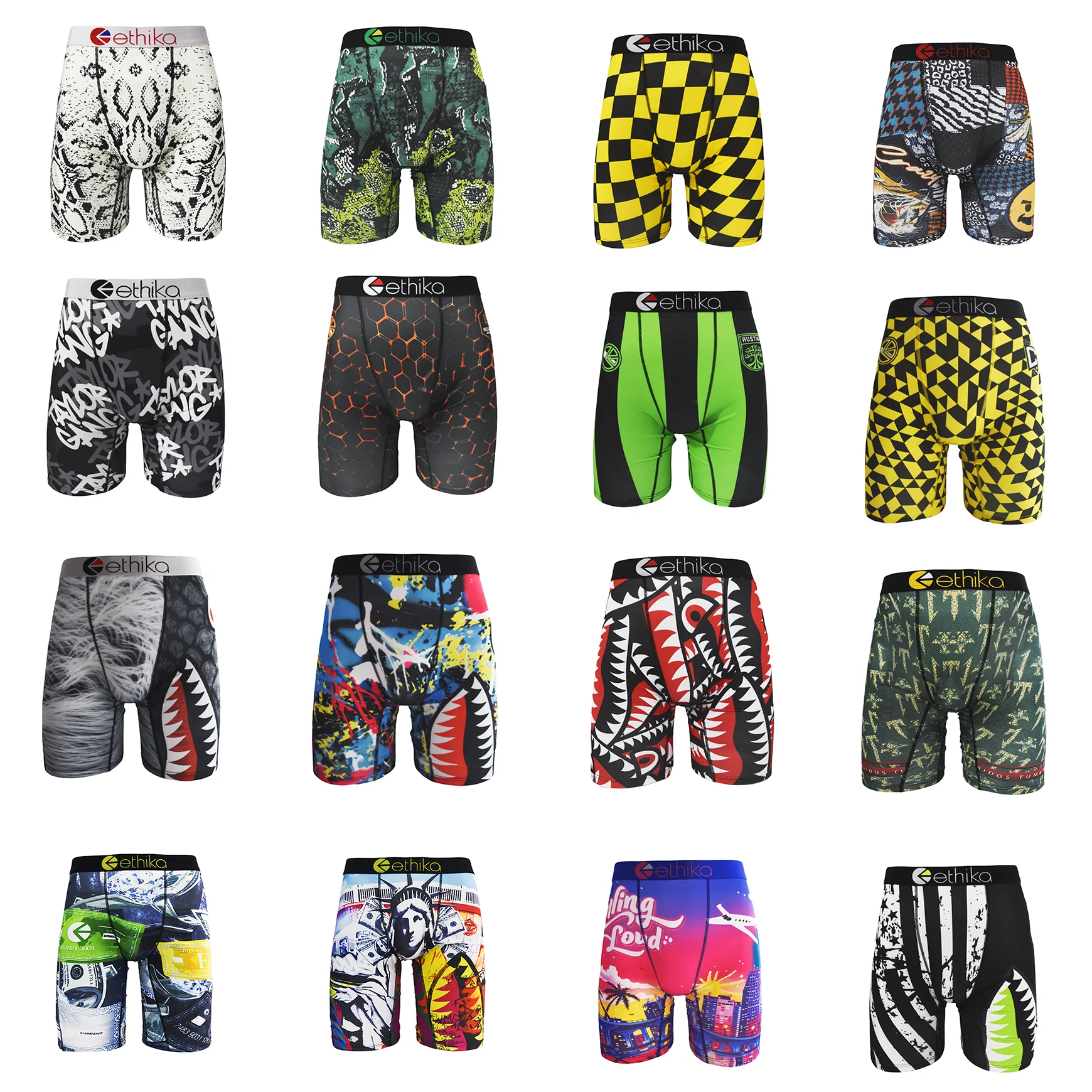 

ETHIKA 6pcs Men's Underwear, Boxer Briefs & Sports Shorts, Sexy Breathable Comfort, Plus Size S-3XL
