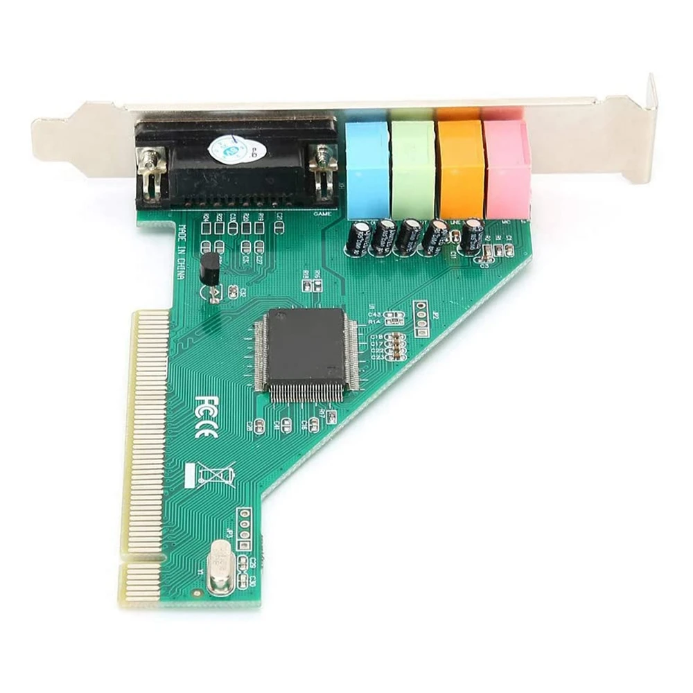 PCI Sound Card 4.1 Channel Computer Desktop Built-in Sound Card Internal Audio Card Stereo Surround CMI8738