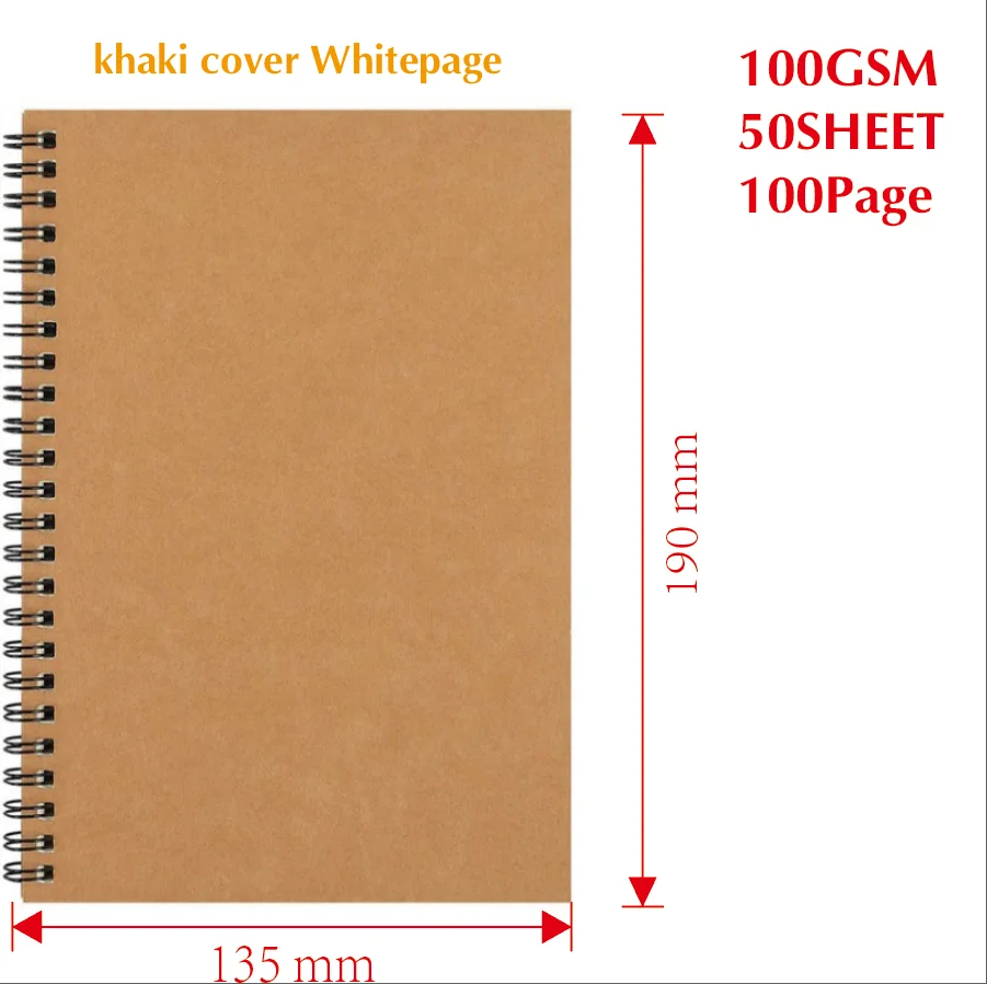 Retro Kraft Paper Simple Coil Book Plain Color Notebook Student Diary A5  Office Notebook Portable Graffiti Sketch Book