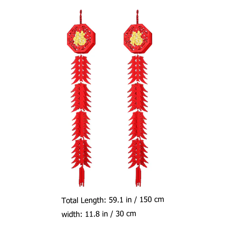 2Pcs New Year Ornament Pepper Shape Chinese Theme Hanging Pendant Soft Flannel Fabric Bright Non Fade Blessing Decor Spring
