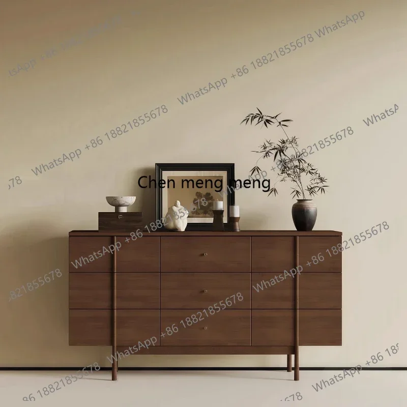 

Z136 Medieval solid wood entrance living room decorative cabinet storage sofa side hotel dining side cabinet