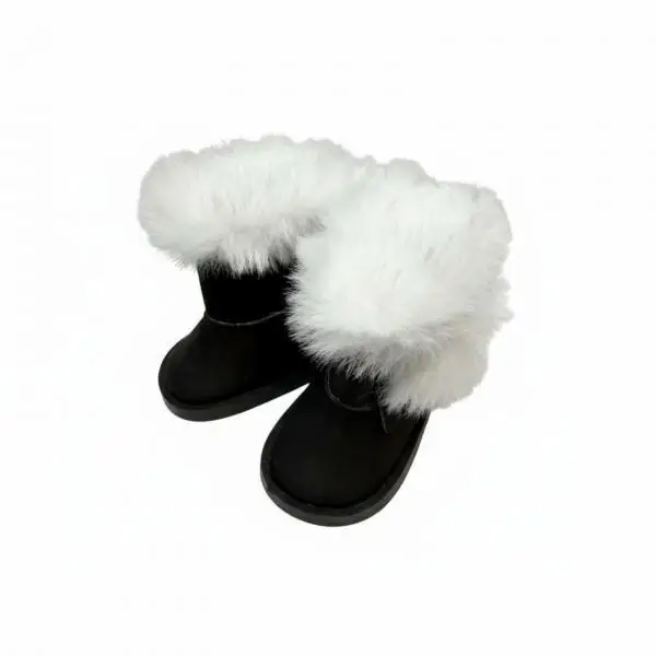 Soft Doll Booties Winter Mini Snow Shoes for 20cm Plush Dolls Furry Lining Textile Craft Doll Accessory
