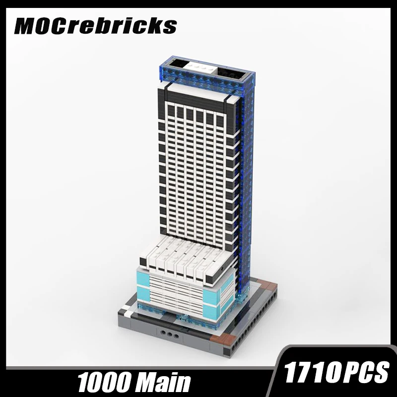 

MOC-162047 City Modern Architecture 1000 Main Model Block Conference Scale Building Blocks Street View Collection Series Toy Gif