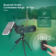 Uso do telescópio Svbony com adaptador de smartphone e controle remoto Bluetooth