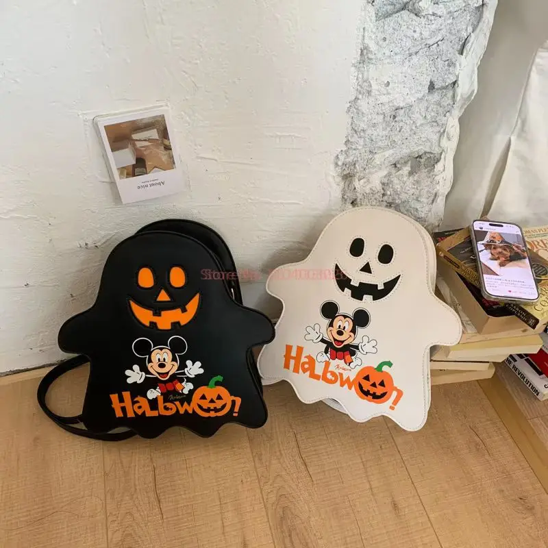 Torby Halloweenowe z Myszką Miki Disneya, Damski Plecak Modny i Wysokiej Jakości, Damska Torba na Ramię, Zabawna Halloweenowa Torba z Dynią