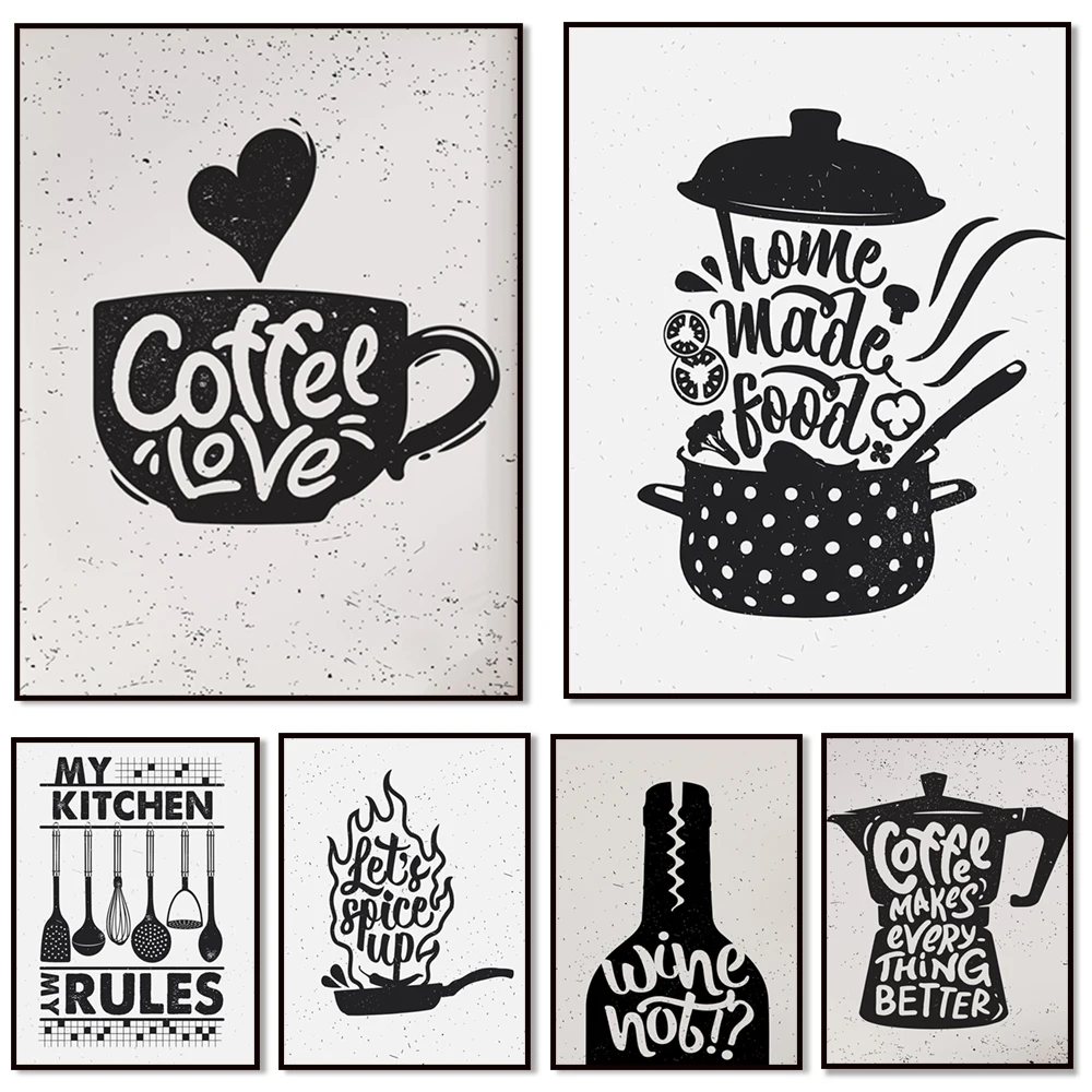 Cheers, cocktails, coffee love, wine, let's spice it up, cooking poster, sweet inspirational typography, kitchen decor