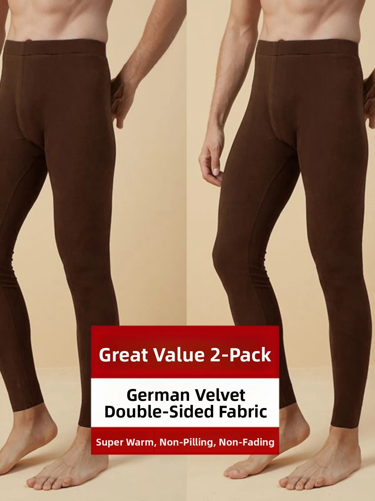 

Men's plus Size Warm Woolen Trousers Slim Fit Base Layer Pants Inner Wear Spring Autumn New Arrival Home Fashion Polyester Fiber