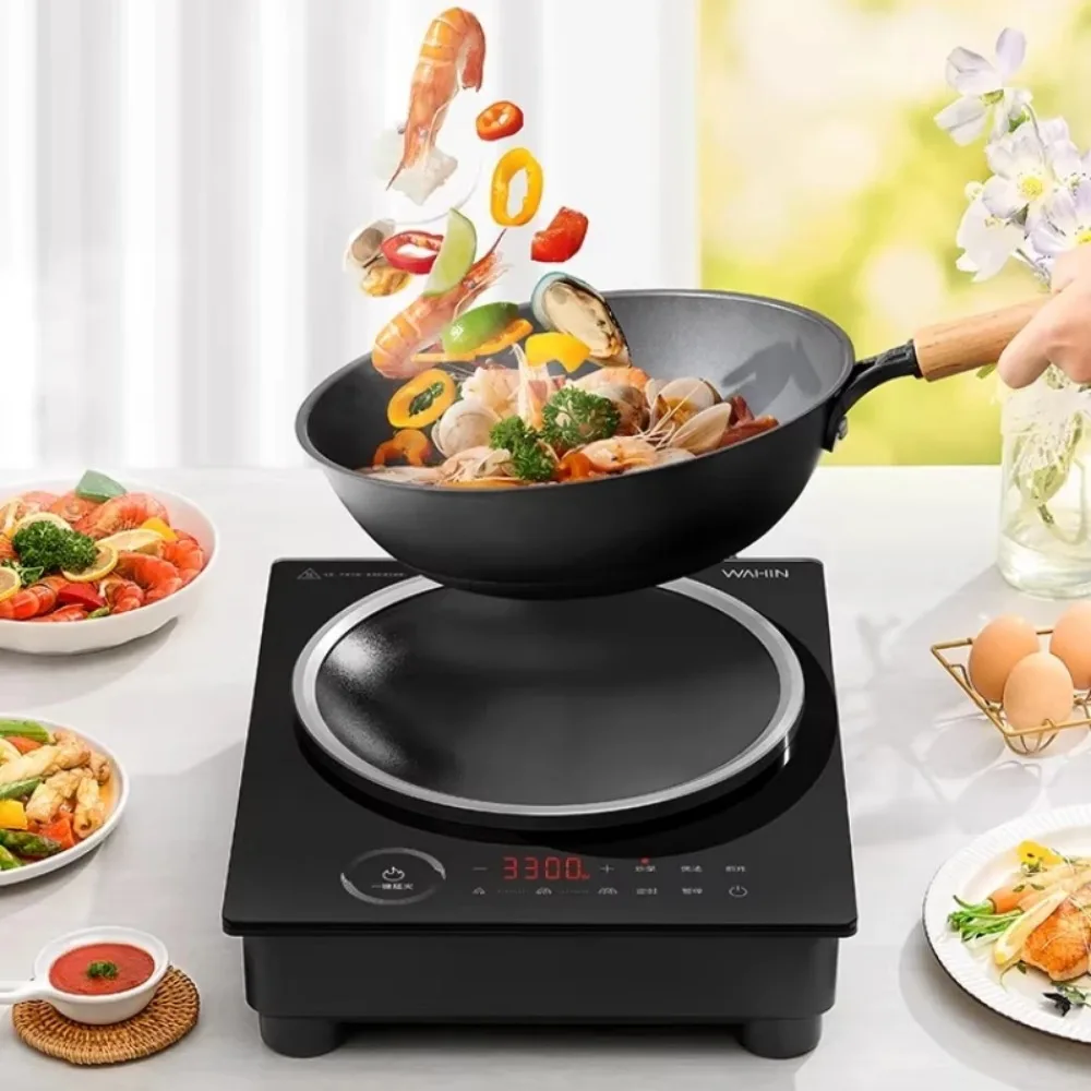 3300W Concave Induction Cooker Household High-Power Stir-Fry Pot Integrated High-Hit Induction Stove 220V Cooktop