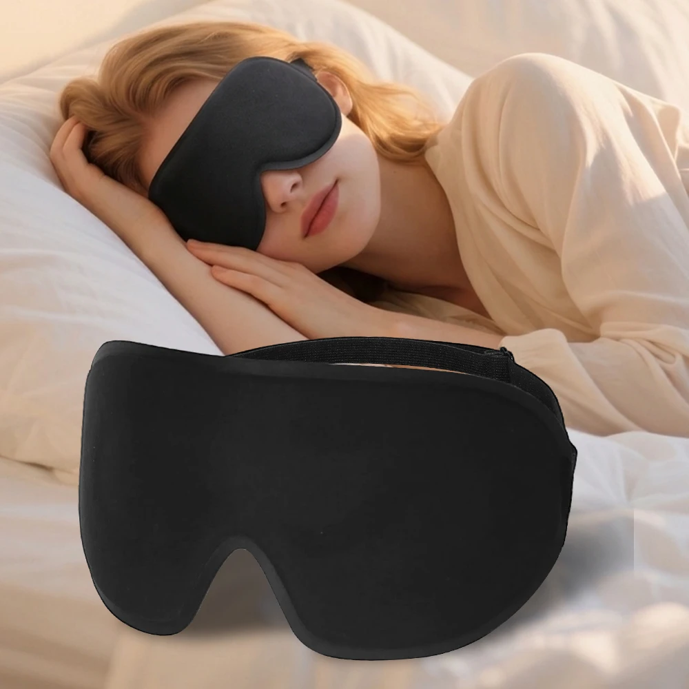 3D Stereo Sleep Eye Mask, Light-Blocking, Non-Compression, Travel-Friendly, Breathable, and Adjustable for Eye Protection