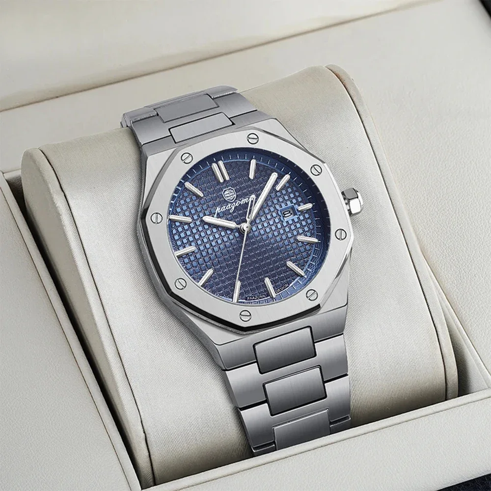 Montre à quartz carrée de luxe PAAZOMU pour homme, étanche, lumineuse, avec date, montre pour homme de haute qualité en acier inoxydable, montres pour hommes d'affaires