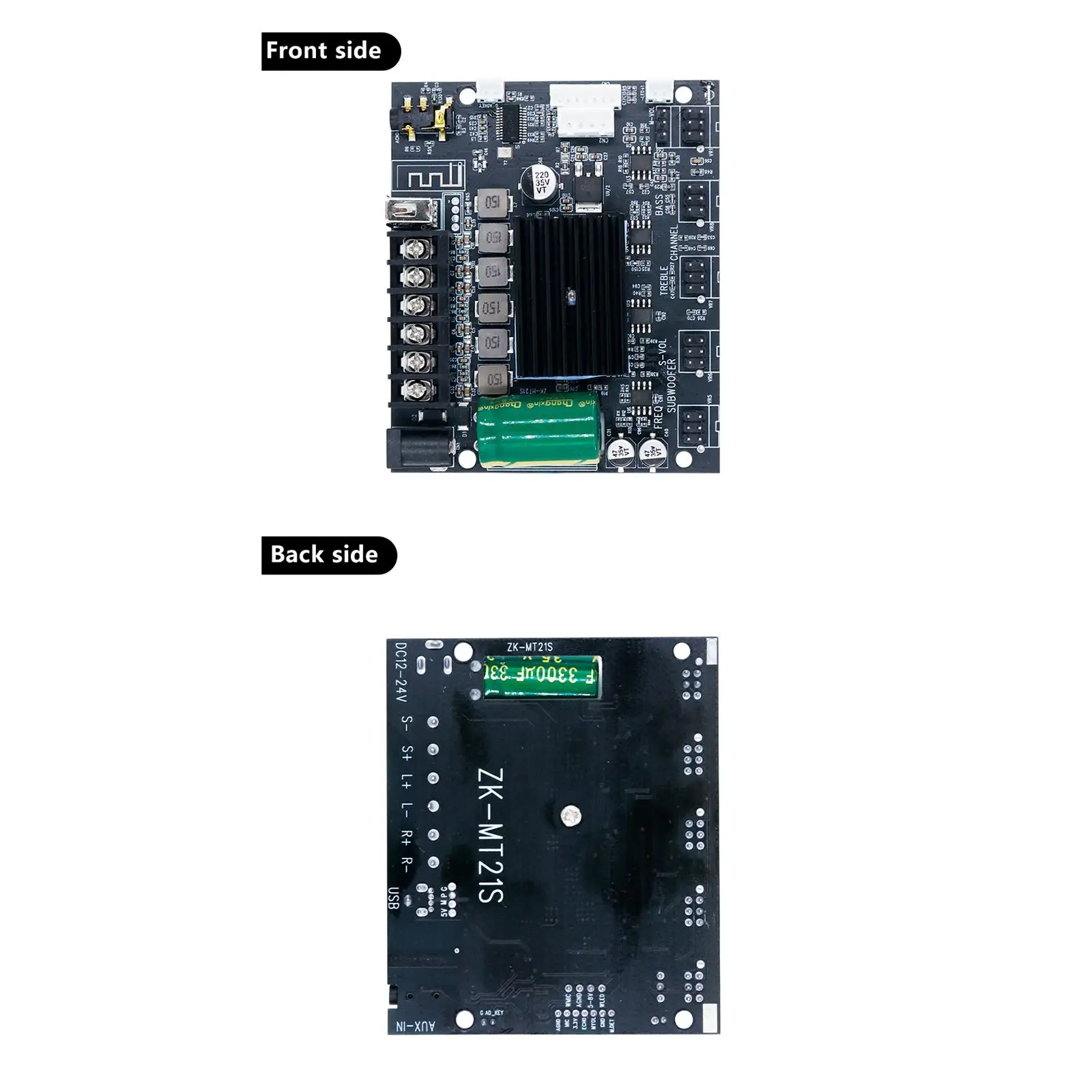Carte d'amplification de puissance intelligente haute performance avec entrées BT+AUX+USB+Microphone et protection intelligente