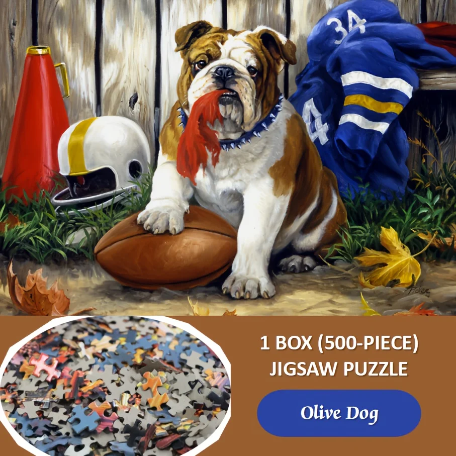 

1 Box (A) Olive Dog Puzzle for Adults - Challenging interlocking Pieces, & Scratch-Resistant, Portable Brain Teaser for Family