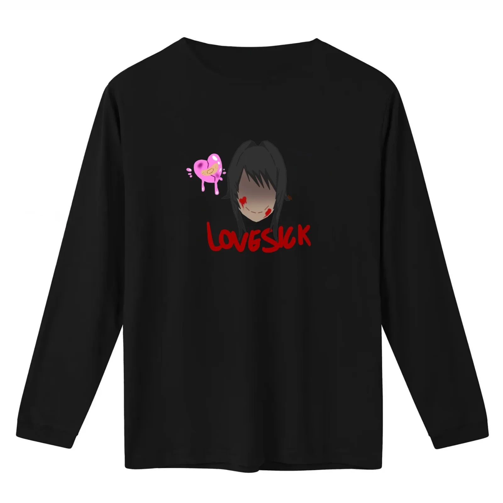 Yandere Simulator LoveSick T-Shirt Summer Casual Cotton Tee Oversized Streetwear Tops Vintage Graphic Print Unisex Men Women