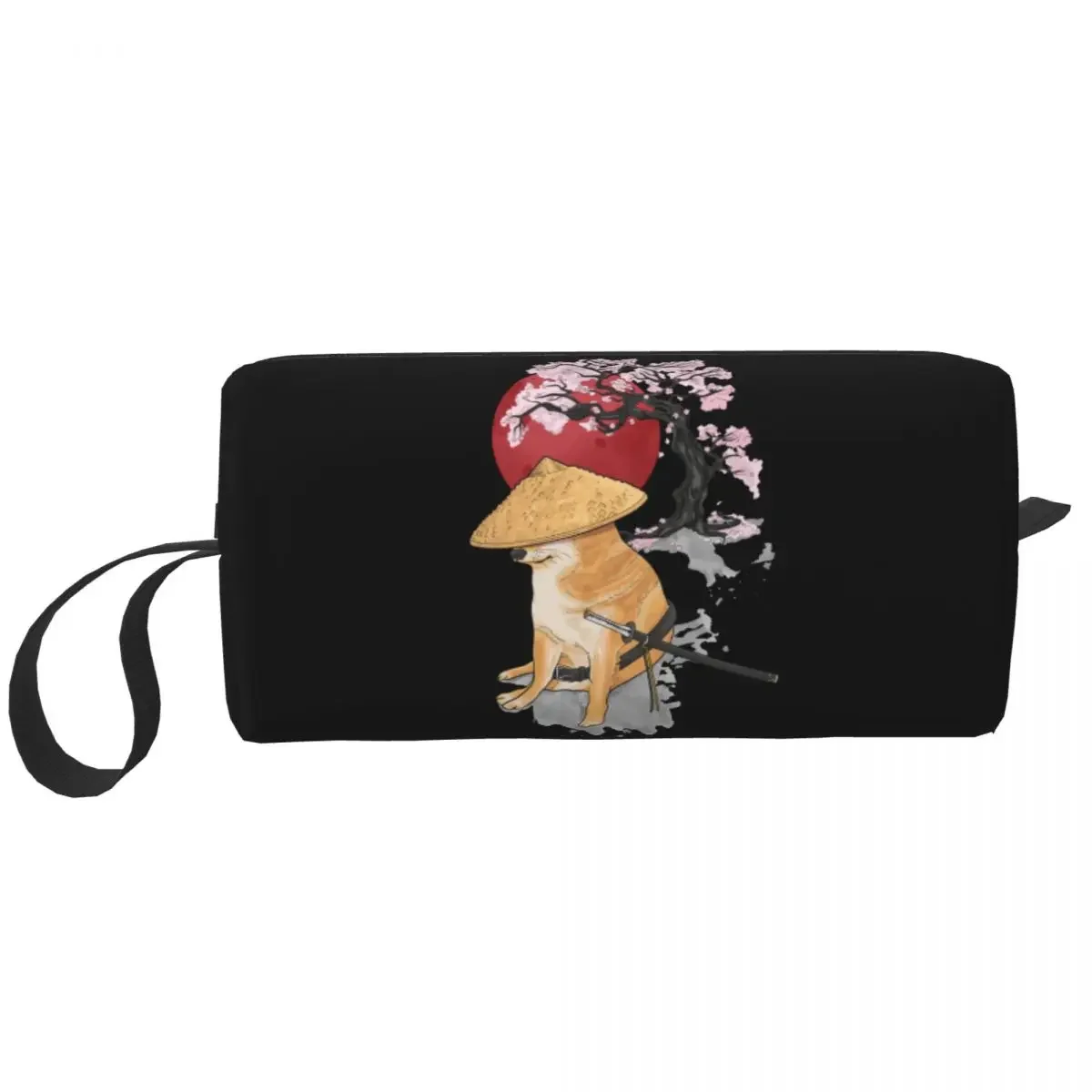 Travel Samurai Japanense Cheems Meme Toiletry Bag Portable Makeup Cosmetic Organizer Women Beauty Storage Dopp Kit Case