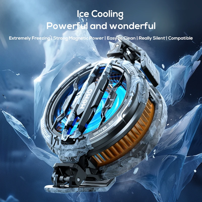 Ice resistant phone cooler with magnetic back clip, universal, detachable, clean, chicken eating gadget, phone cooling