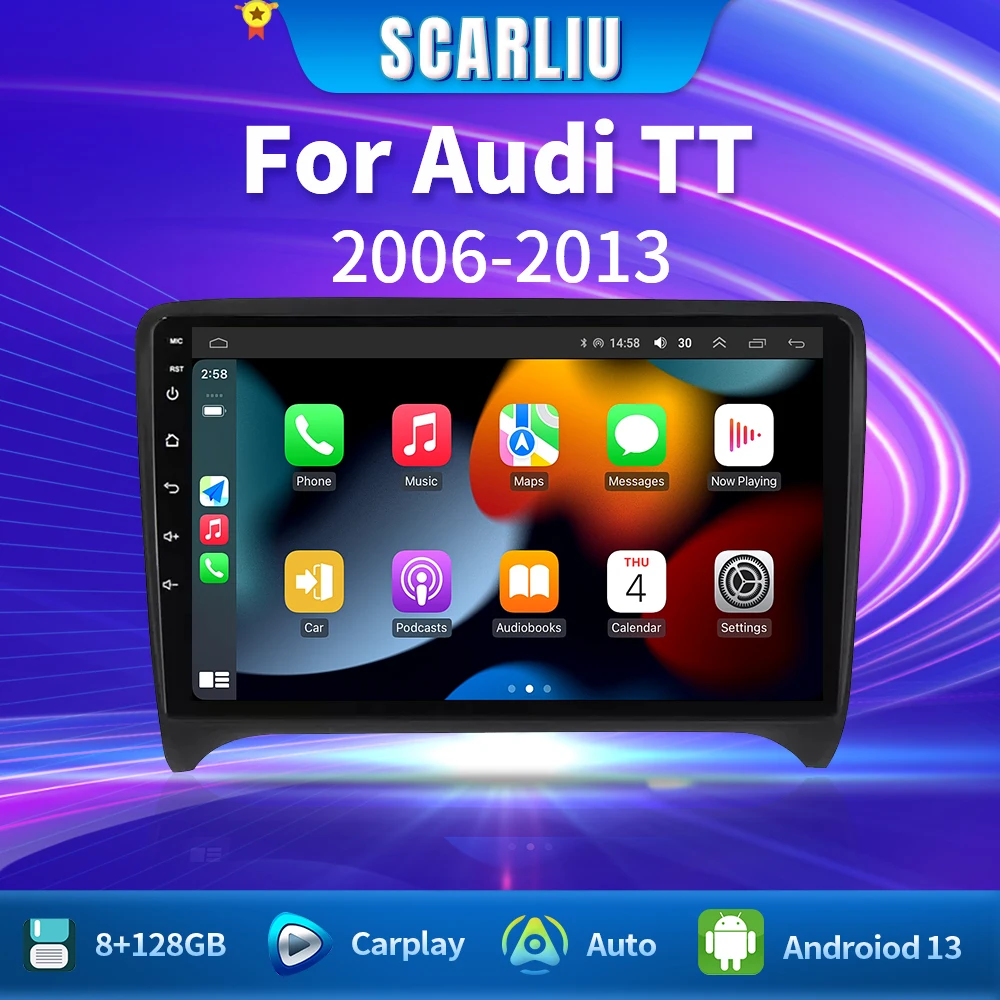 

For Audi TT MK2 8J 2006 2007 - 2014 Car Radio Video Multimedia Player Android Touch Screen Audio DSP Stereo WiFi GPS Navigation