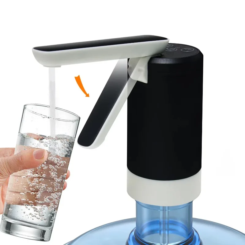 Portable Electric Bottled Water Pump 800mAh Rechargeable Foldable Spout Food Grade PP for Home Office Outdoor Travel Daily Use