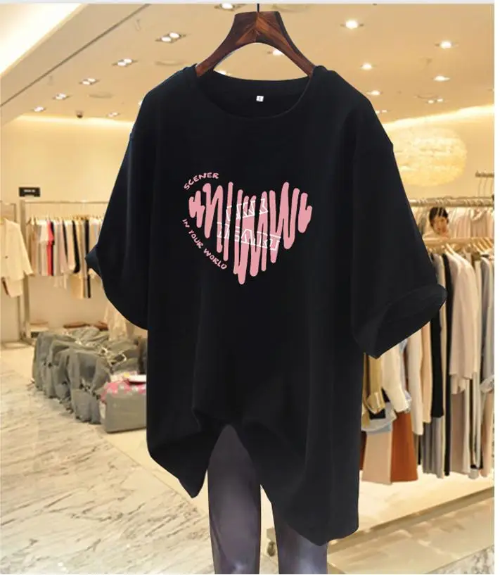 Summer 100% Cotton T Shirt Printed T-shirt Graphic Women Clothing Oversized Top High Quality Clothes