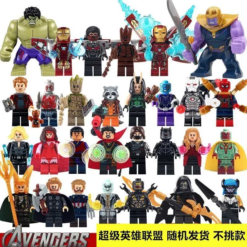 new60-piece-marvel-superhero-spider-iron-man-fantasy-figurines-thanos-mini-building-blocks-anime-characters-children's-toy-gifts