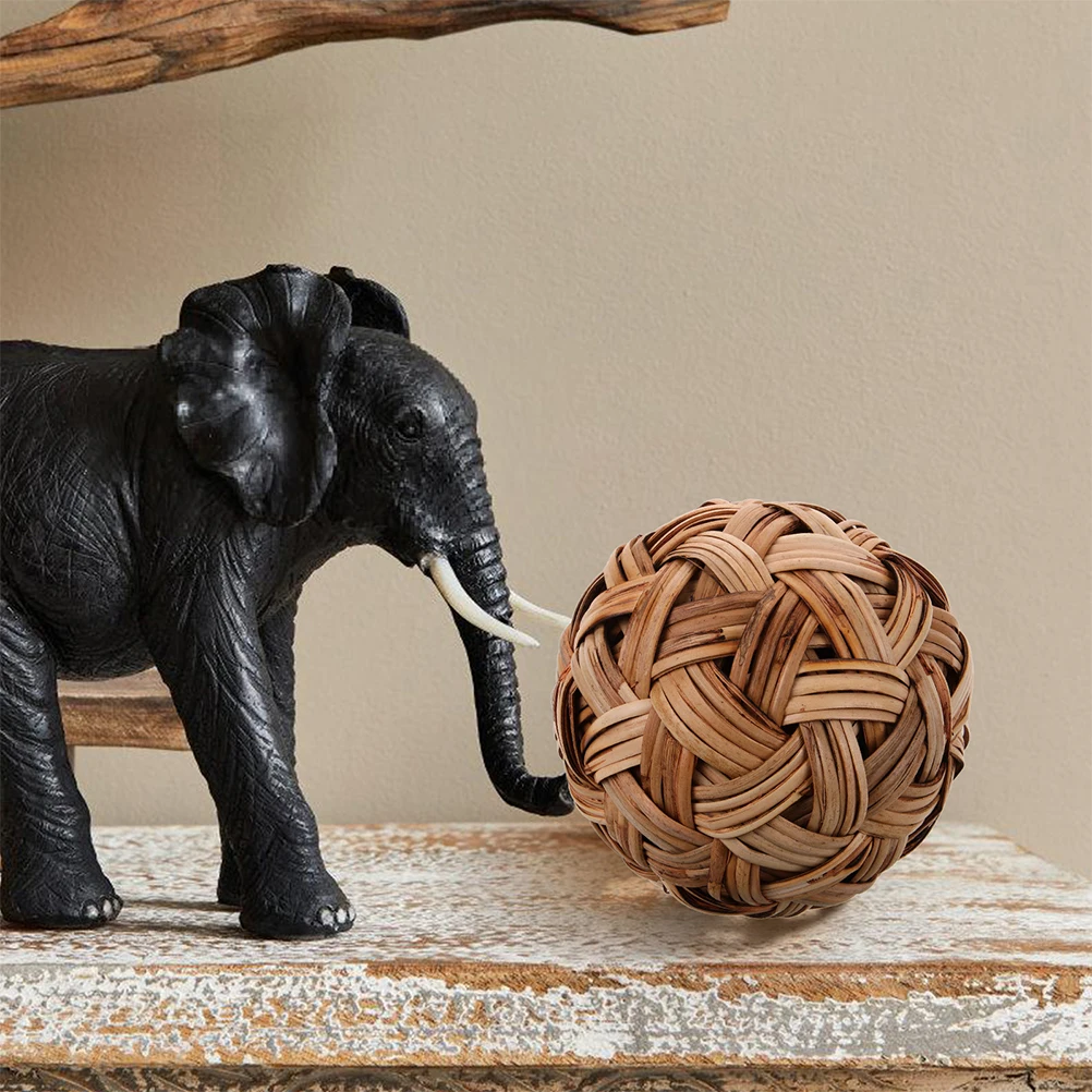 

20Cm Hollow-Out Bamboo Ball Woven Handicraft Vintage Decorative Sphere Tabletop Centerpiece Rustic Home Decor Bowl Filler