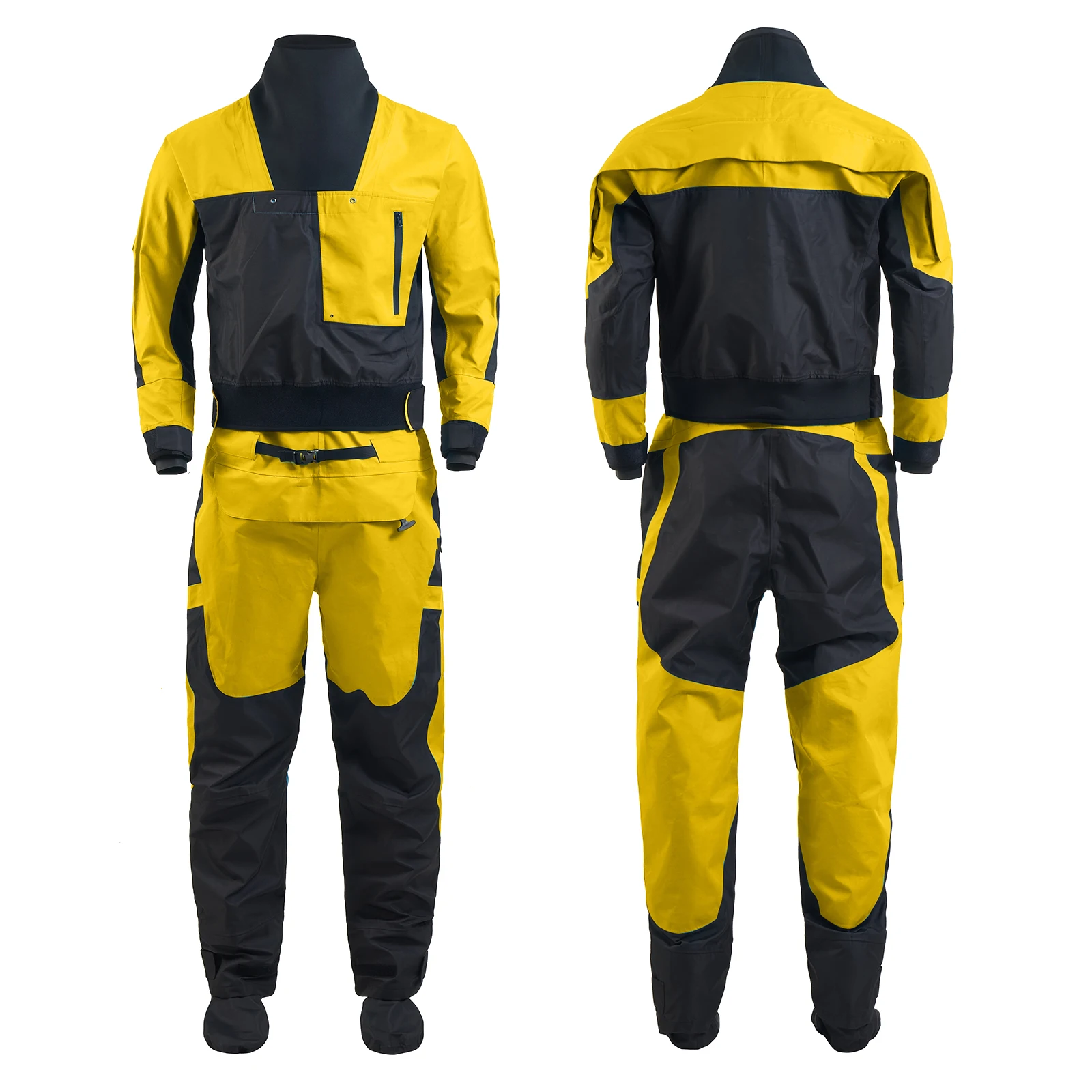 

3-Layer Waterproof Outdoor Sports Dry Suit with Latex Collar And Cuff for Kayaking Surfing Paddling - Breathable Design