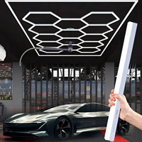 DIY LED Hexagon Honeycomb Car Garage Ceiling Lights Lamp Lighting AC85-265V Customized Shape For Outdoor Barbershop Workshop