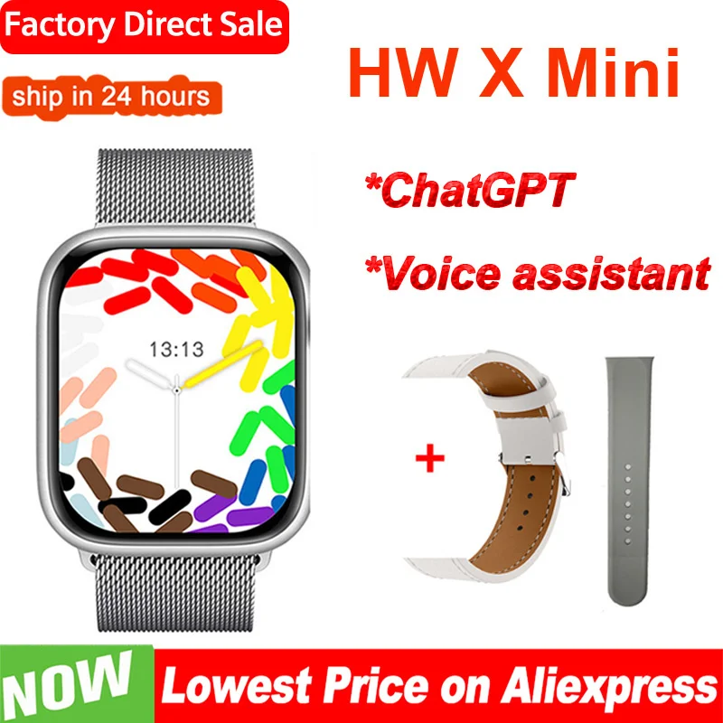 HW X Mini Smart Watch Women Series 10 ChatGPT 1.75 inch 41MM NFC Bluetooth Call Voice Assistant Gesture Touch Lady Smartwatch