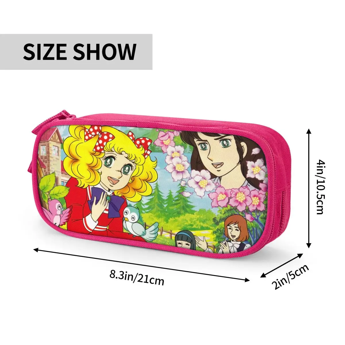 Cute Candy Candy Pencil Case Anime Pencilcases Pen Box per ragazze ragazzi Big Capacity Bag studenti School Zipper Stationery