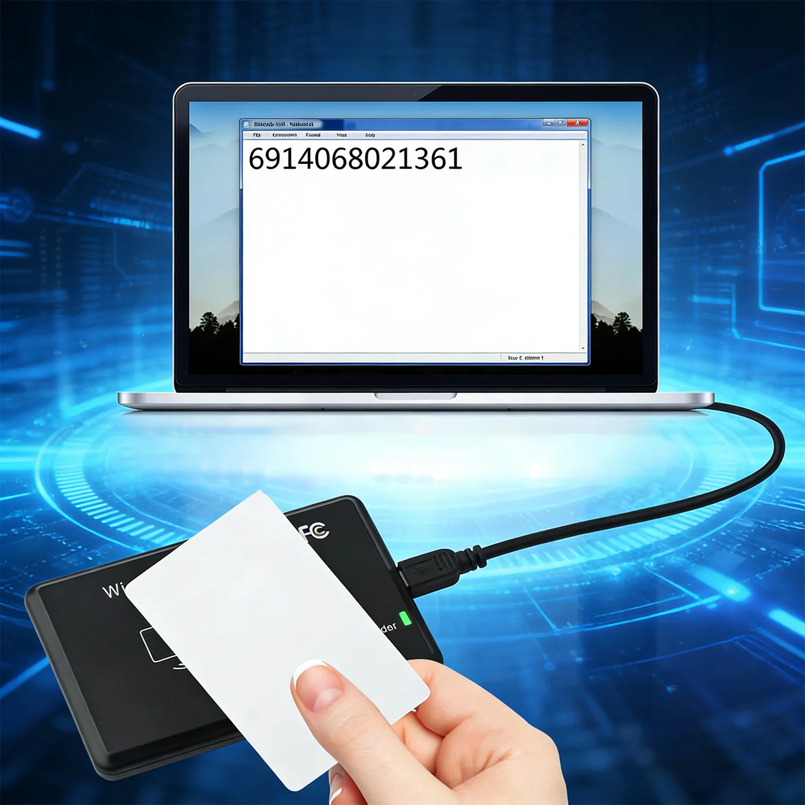 1/2/3Pcs NFC Reader 13.56MHz Access Control Encrypted Programmer with LED Indicator/Buzzer Compatible for Windows Linux MacOS